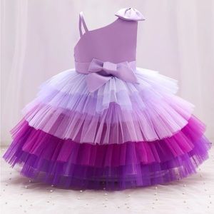 Elegant Purple Layered Kids Formal Dress